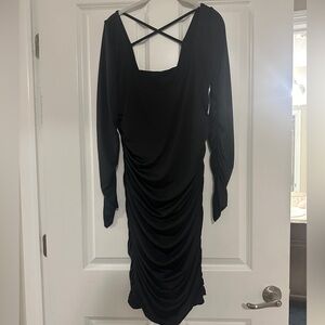 Fancy black midi dress
